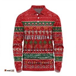 Amazing Aussie Australia Christmas Custom Aussie Ugly Christmas Let's Get Lit Long Sleeve Polo Shirt