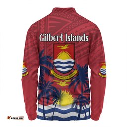 Amazing Aussie Australia South Sea Islanders Gilbert Islands In Polynesian Pattern With Coconut Trees Long Sleeve Polo Shirt