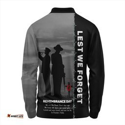 Amazing Aussie Australia Remembrance Day We Shall Not Forget We Will Remember Them Long Sleeve Polo Shirt