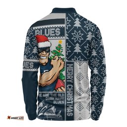 Amazing Aussie Carlton Merry Christmas Knit Style Festive Spirit Long Sleeve Polo Shirt