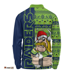 Amazing Aussie Canberra Raiders Merry Ugly Xmas Nordic Pattern Style Long Sleeve Polo Shirt