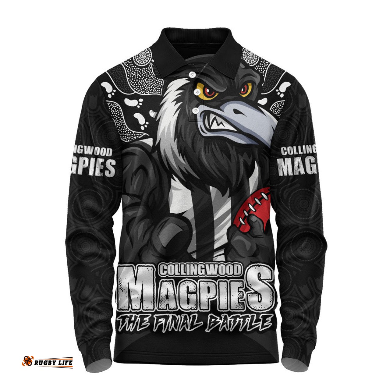 Amazing Aussie Collingwood Final Clash Battle Edition Long Sleeve Polo Shirt