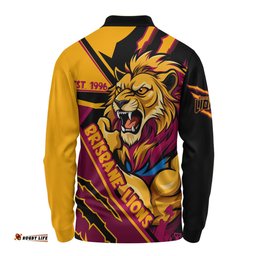 Amazing Aussie Brisbane Lions Battlefield Glory Gear Long Sleeve Polo Shirt
