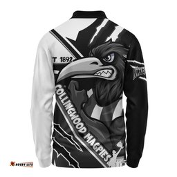 Amazing Aussie Collingwood Battlefield Glory Gear Long Sleeve Polo Shirt