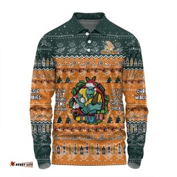 Amazing Aussie Australia Wallabies Christmas Custom Chrissie Spirit Long Sleeve Polo Shirt