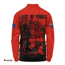 Amazing Aussie Australia Red Legacy Honoring ANZAC Heroes Long Sleeve Polo Shirt