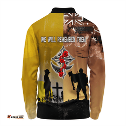 Amazing Aussie Australia Anzac Day Special Remembrance Day Lest We Forget Long Sleeve Polo Shirt