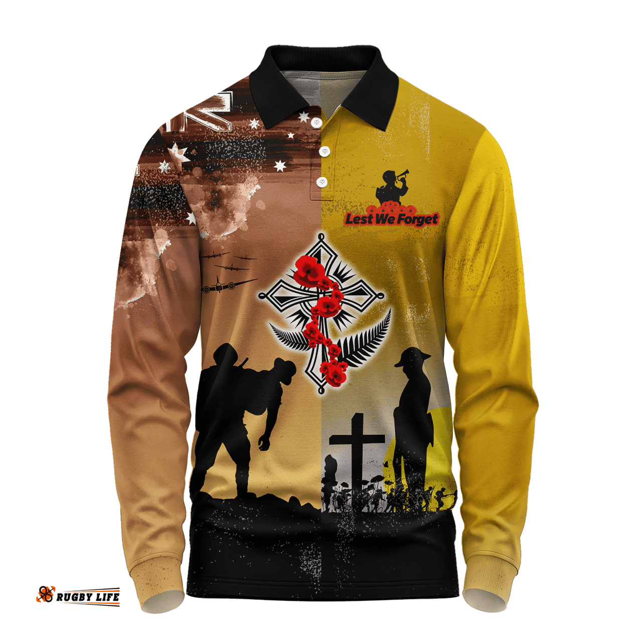 Amazing Aussie Australia Anzac Day Special Remembrance Day Lest We Forget Long Sleeve Polo Shirt
