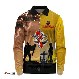 Amazing Aussie Australia Anzac Day Special Remembrance Day Lest We Forget Long Sleeve Polo Shirt
