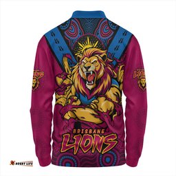 Amazing Aussie Brisbane Lions Ripped Legacy Of The Game Long Sleeve Polo Shirt