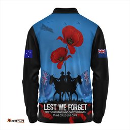 Amazing Aussie Australia Sailing Into History The ANZAC Spirit Long Sleeve Polo Shirt