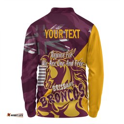 Amazing Aussie Brisbane Broncos Happy Australia Day We Are One And Free V2 Long Sleeve Polo Shirt