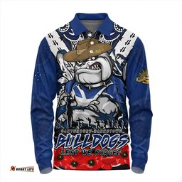 Amazing Aussie Canterbury Bankstown Bulldogs Ripped Legacy Of The Game The ANZAC Spirit Lives On Long Sleeve Polo Shirt