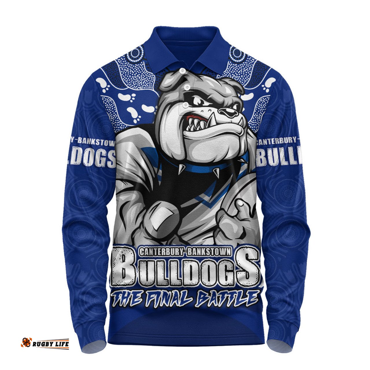 Amazing Aussie Canterbury Bankstown Bulldogs Final Clash Battle Edition Long Sleeve Polo Shirt