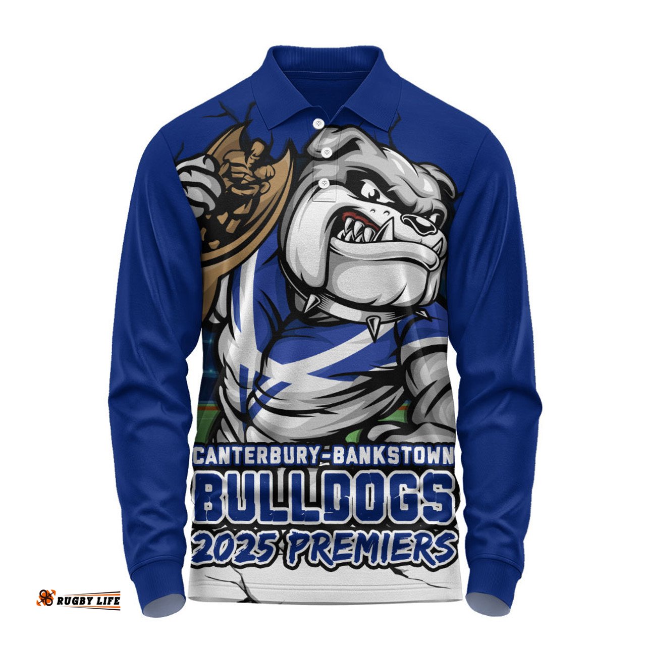 Amazing Aussie Canterbury Bankstown Bulldogs Unleash Power In The Ultimate Battle Long Sleeve Polo Shirt