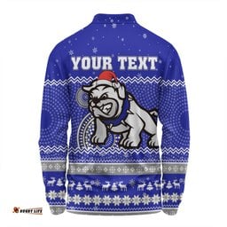 Amazing Aussie Canterbury Bankstown Bulldogs Christmas Custom Ugly Xmas And Aboriginal Patterns For Die Hard Fan Long Sleeve Polo Shirt