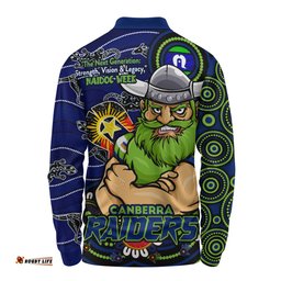Amazing Aussie Canberra Raiders Spirit Of NAIDOC Series Long Sleeve Polo Shirt