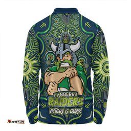 Amazing Aussie Canberra Raiders Aboriginal Pattern Inspired Victory Is Ours Long Sleeve Polo Shirt