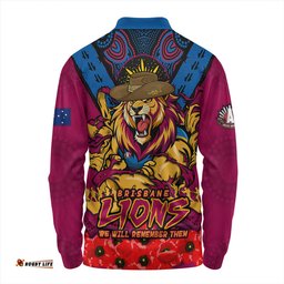 Amazing Aussie Brisbane Lions Ripped Legacy Of The Game The ANZAC Spirit Lives On Long Sleeve Polo Shirt