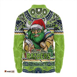 Amazing Aussie Canberra Raiders Aboriginal Xmas Special Ugly Christmas Style Long Sleeve Polo Shirt