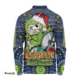 Amazing Aussie Canberra Raiders Christmas Custom Christmas Knit Patterns Vintage Jersey Ugly Long Sleeve Polo Shirt
