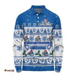 Amazing Aussie Canterbury Bankstown Bulldogs Christmas Custom Special Ugly Christmas Long Sleeve Polo Shirt