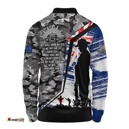 Amazing Aussie Australia Remembrance Day Heroic Soldier Legacy Long Sleeve Polo Shirt