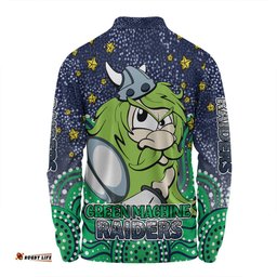 Amazing Aussie Canberra Raiders Custom Custom With Aboriginal Inspired Style Of Dot Painting Patterns  Long Sleeve Polo Shirt