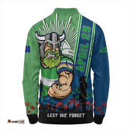 Amazing Aussie Canberra Raiders Anzac Day Lest We Forget Strong Fighting Spirit Long Sleeve Polo Shirt