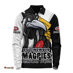 Amazing Aussie Collingwood Australian Football Finals Premiership Spirit Long Sleeve Polo Shirt