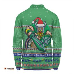 Amazing Aussie Canberra Raiders Christmas Custom Ugly Xmas And Aboriginal Patterns For Die Hard Fan Long Sleeve Polo Shirt
