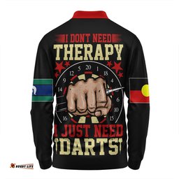 Amazing Aussie Australia Sport Darts Custom Darts Sport Custom I Just Need Darts Long Sleeve Polo Shirt