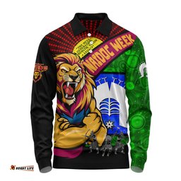 Amazing Aussie Brisbane Lions NAIDOC Week Pride Edition Long Sleeve Polo Shirt
