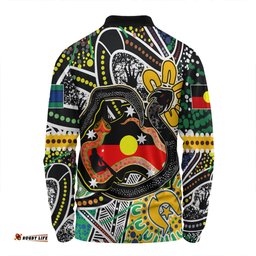 Amazing Aussie Australia Rainbow Serpent Aboriginal Dreamtime Rainbow Serpent Creates Australia Long Sleeve Polo Shirt