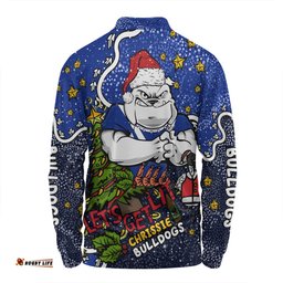 Amazing Aussie Canterbury Bankstown Bulldogs Christmas Custom Let's Get Lit Chrisse Pressie Long Sleeve Polo Shirt