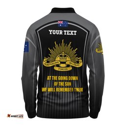 Amazing Aussie Australia Remembrance Day Lest We Forget Special Black Long Sleeve Polo Shirt
