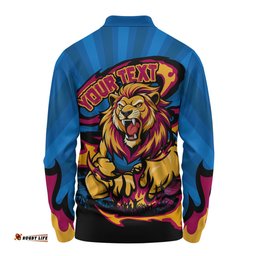 Amazing Aussie Brisbane Lions Premiership Series Flame Edition Long Sleeve Polo Shirt