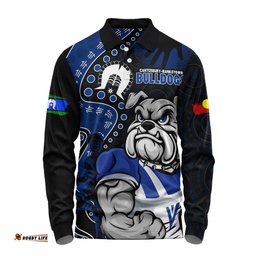 Amazing Aussie Canterbury Bankstown Bulldogs NAIDOC Indigenous Warrior Spirit Long Sleeve Polo Shirt