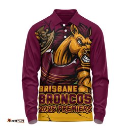 Amazing Aussie Brisbane Broncos Unleash Power In The Ultimate Battle Long Sleeve Polo Shirt