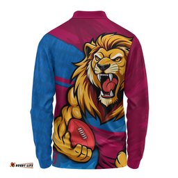 Amazing Aussie Brisbane Lions Defend The Pride Long Sleeve Polo Shirt