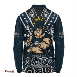 Amazing Aussie Carlton Ripped Legacy Of The Game Long Sleeve Polo Shirt