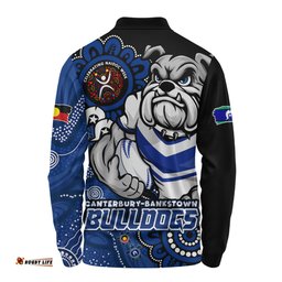 Amazing Aussie Canterbury Bankstown Bulldogs Power Through Generations NAIDOC Edition Long Sleeve Polo Shirt