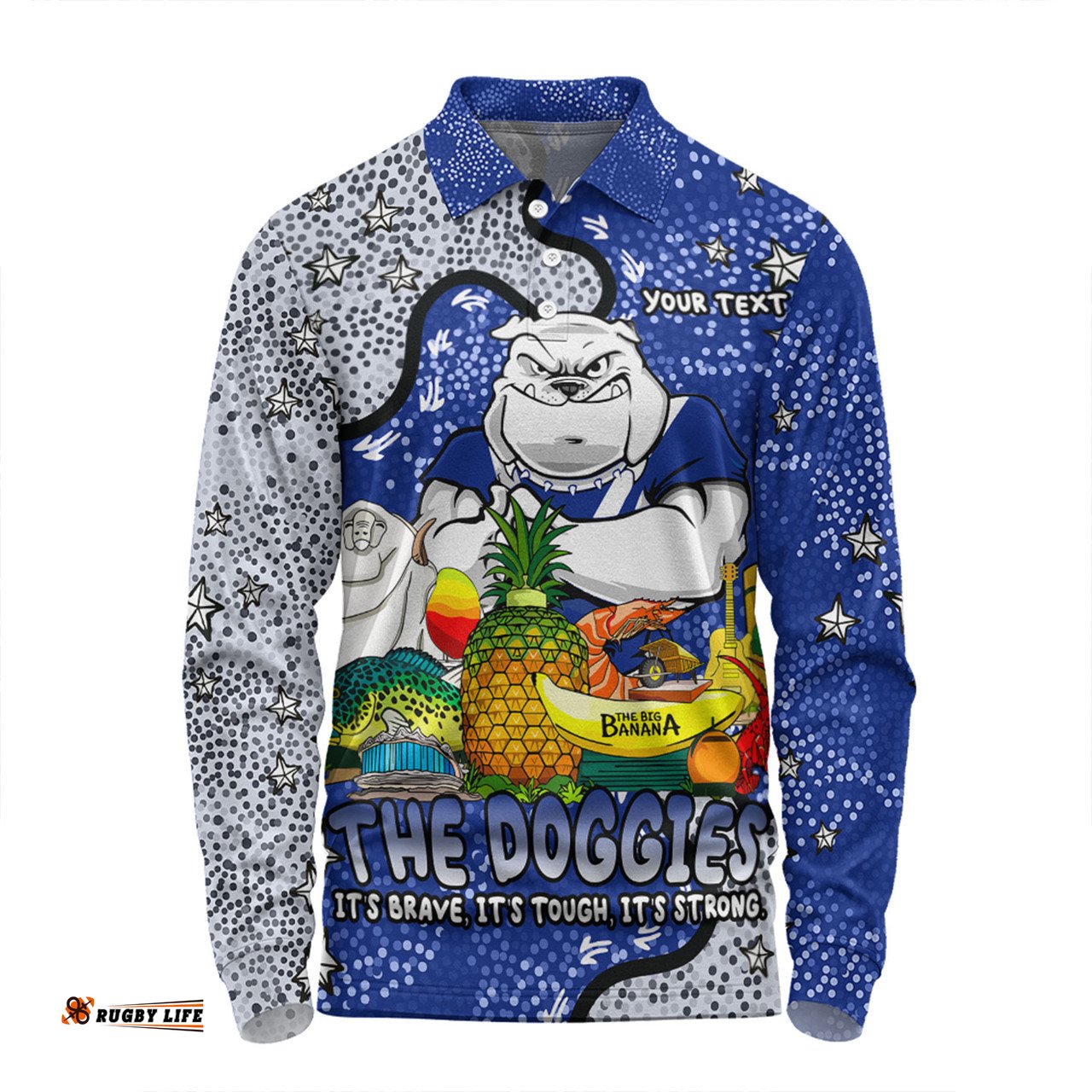 Amazing Aussie Canterbury Bankstown Bulldogs Custom Australian Big Things Long Sleeve Polo Shirt