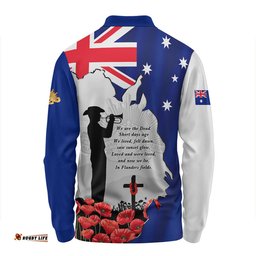 Amazing Aussie Australia On This Remembrance Day Lest We Forget In Flanders Fields Long Sleeve Polo Shirt