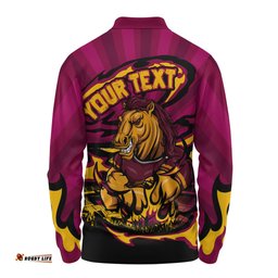 Amazing Aussie Brisbane Broncos Premiership Series Sports Gear Long Sleeve Polo Shirt