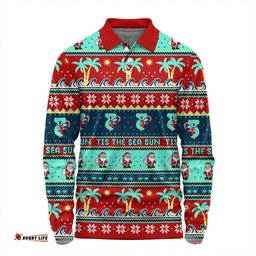 Amazing Aussie Australia Sunny Christmas By The Sea Long Sleeve Polo Shirt