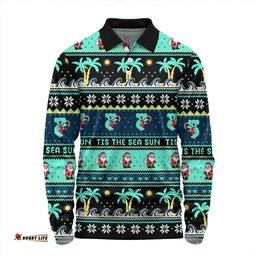 Amazing Aussie Australia Sunny Christmas By The Sea Long Sleeve Polo Shirt
