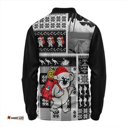 Amazing Aussie Australia Koala Wonderland Christmas Black Long Sleeve Polo Shirt