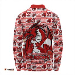 Amazing Aussie St. George Illawarra Dragons Champion’s Pride Comic Style Long Sleeve Polo Shirt