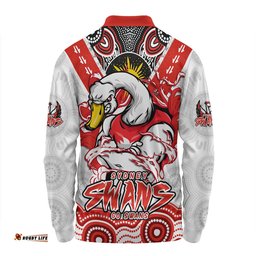 Amazing Aussie Sydney Swans Ripped Legacy of the Game Long Sleeve Polo Shirt